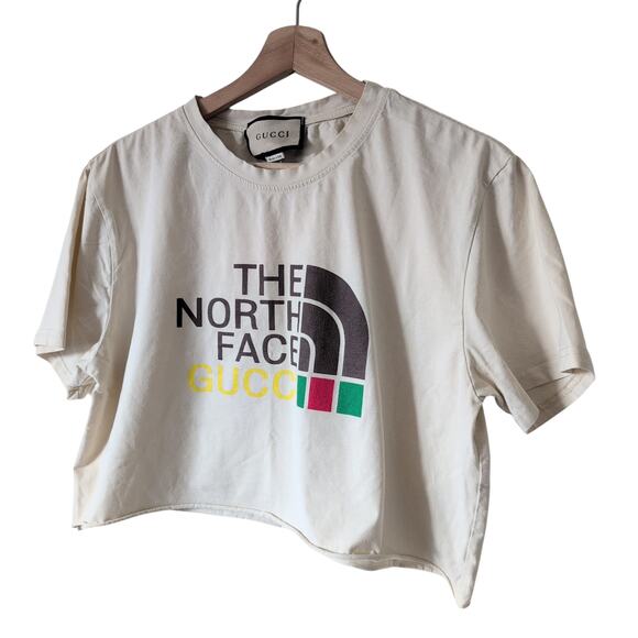 Gucci  North Face Cut Off Re-done Cropped Tee Designer Made in Italy Large - Picture 5 of 8